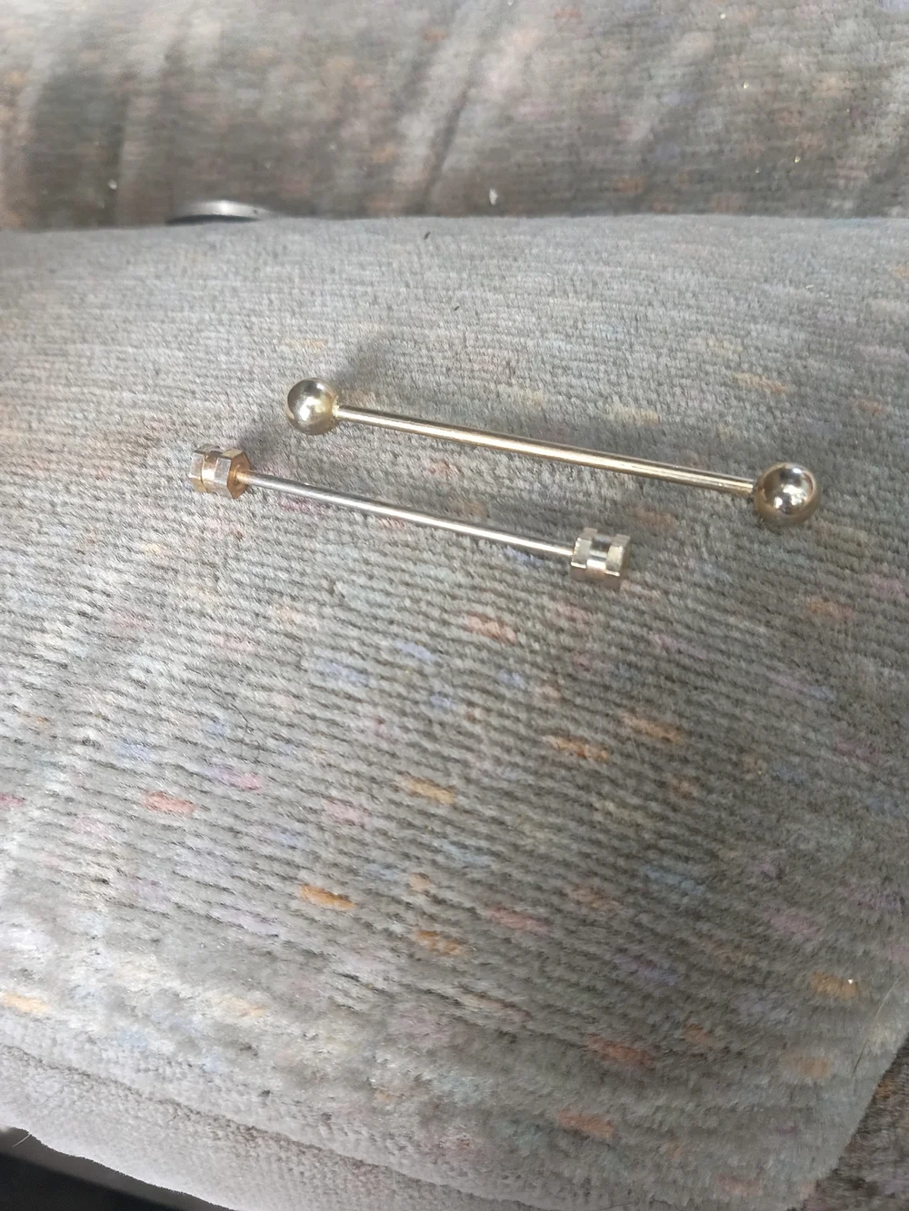 Silver Barbell Collar Pins